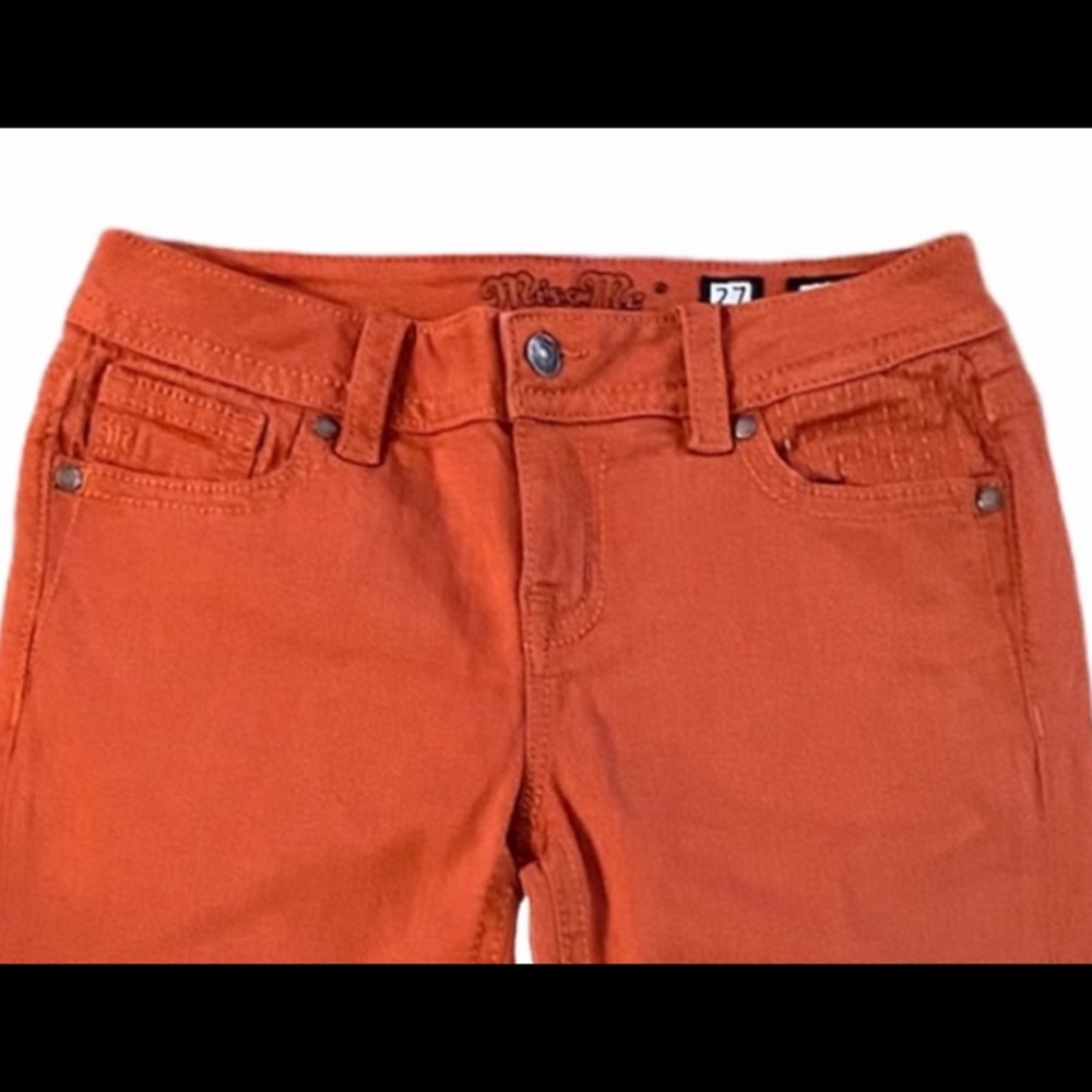 *SOLD* Miss Me Flame Orange Mid Rise Skinny Jeans - Picture 3 of 9